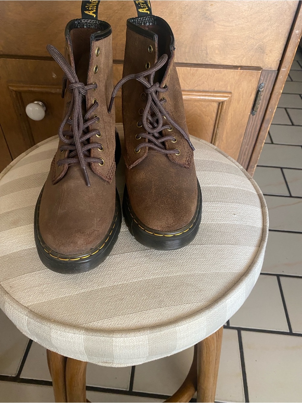 Dr. Martens Brown Suede Lace-Up Boots